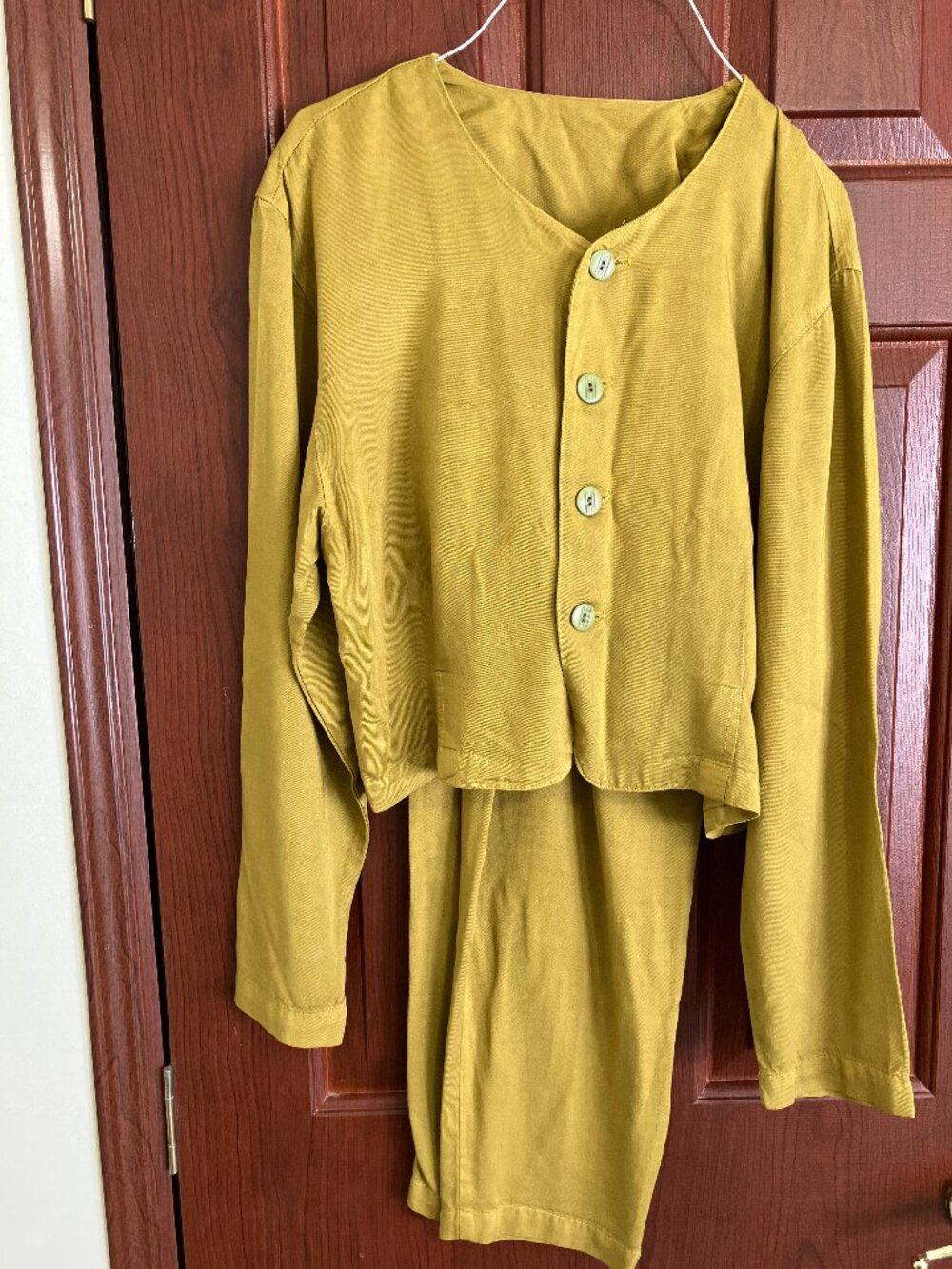 1980s High waist baggy pants cropped jacket suit